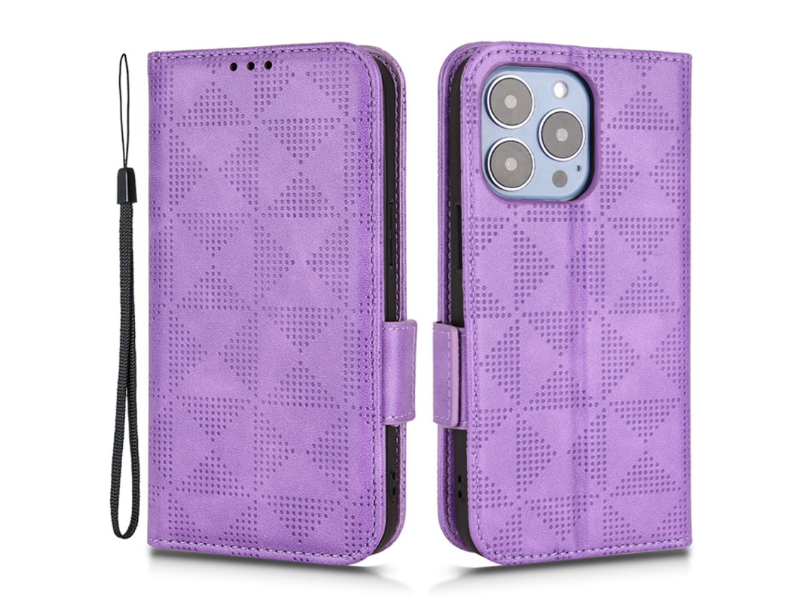 Capa Para Iphone 15 Pele Sintética Roxo