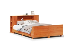 Bed Frame, Bed Frames Vidaxl Marrom Madeira De Pinho (140 X 200 Cm)
