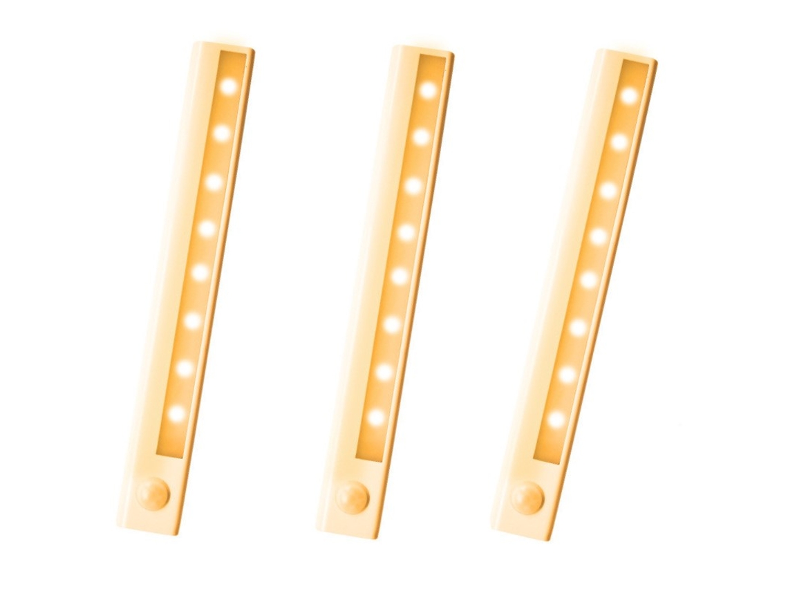 Iluminação para Armários/balcões, Fita de Led com Sensor de Movimento, Pacote com 3 Unidades, Branco Quente BRILVIBERA