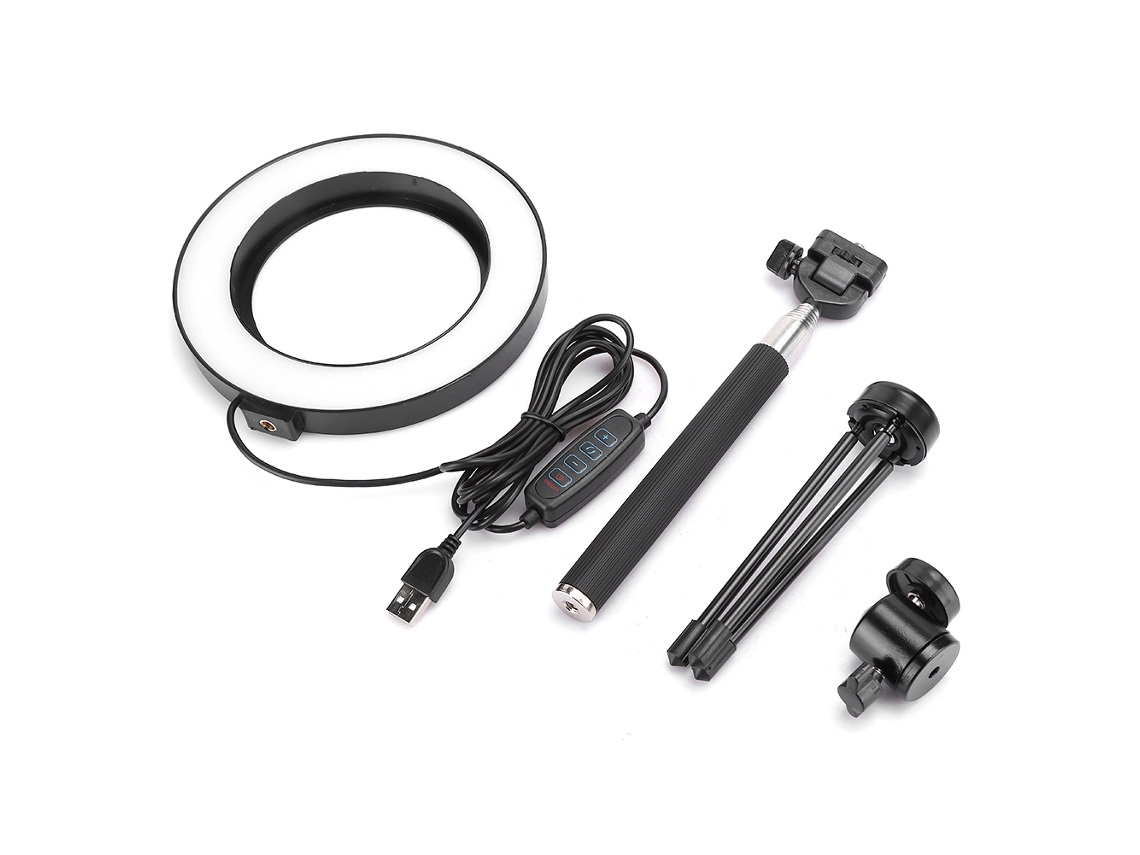 Luz de Anel Preta 16cm LAXISCREED para Live