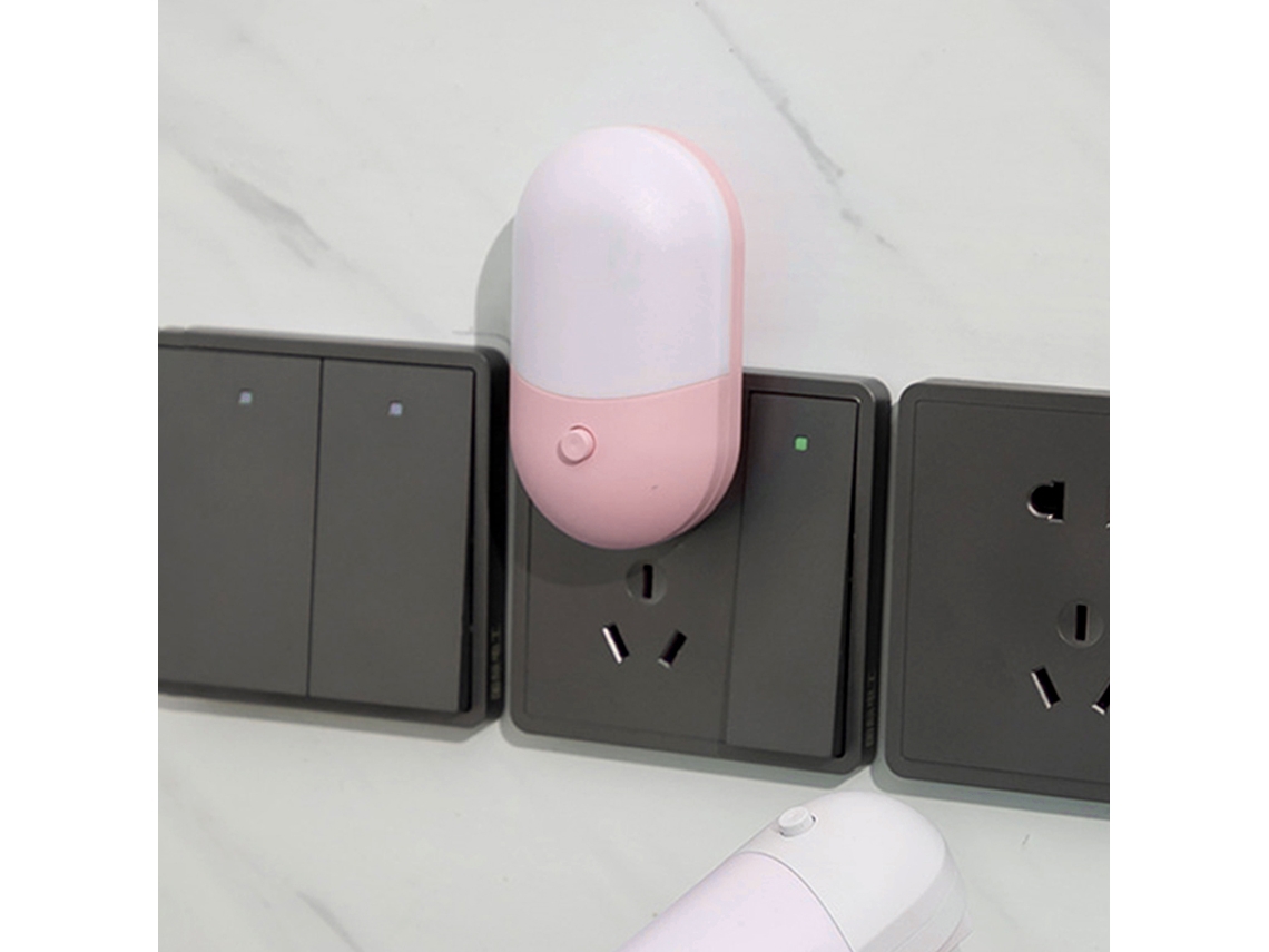 (rosa) Mini Luz Noturna Led Com Interruptor Para Proteger Seus Olhos.