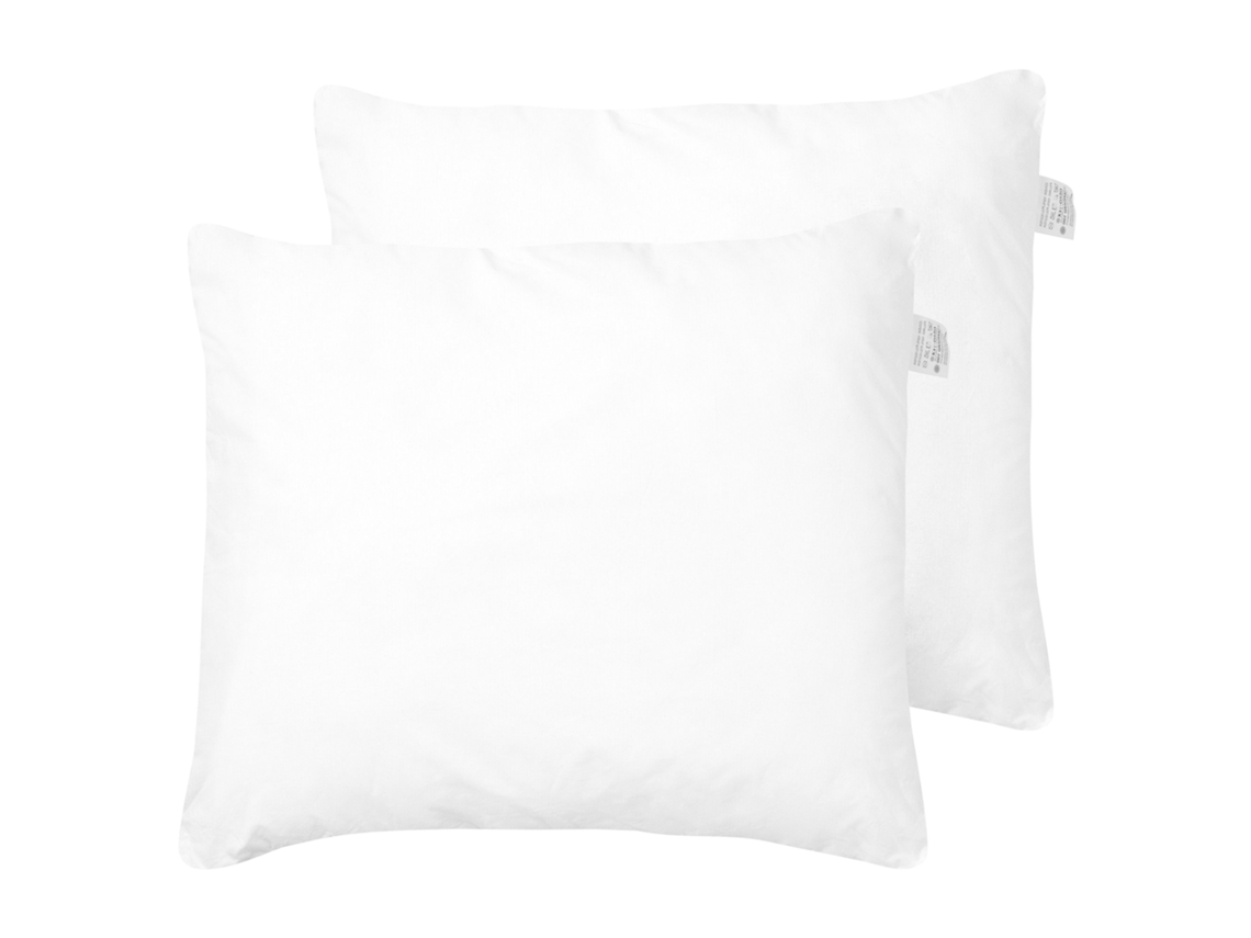 Conjunto De 2 Almofadas Beliani Errigal De Microfibra Branco 80x80x7