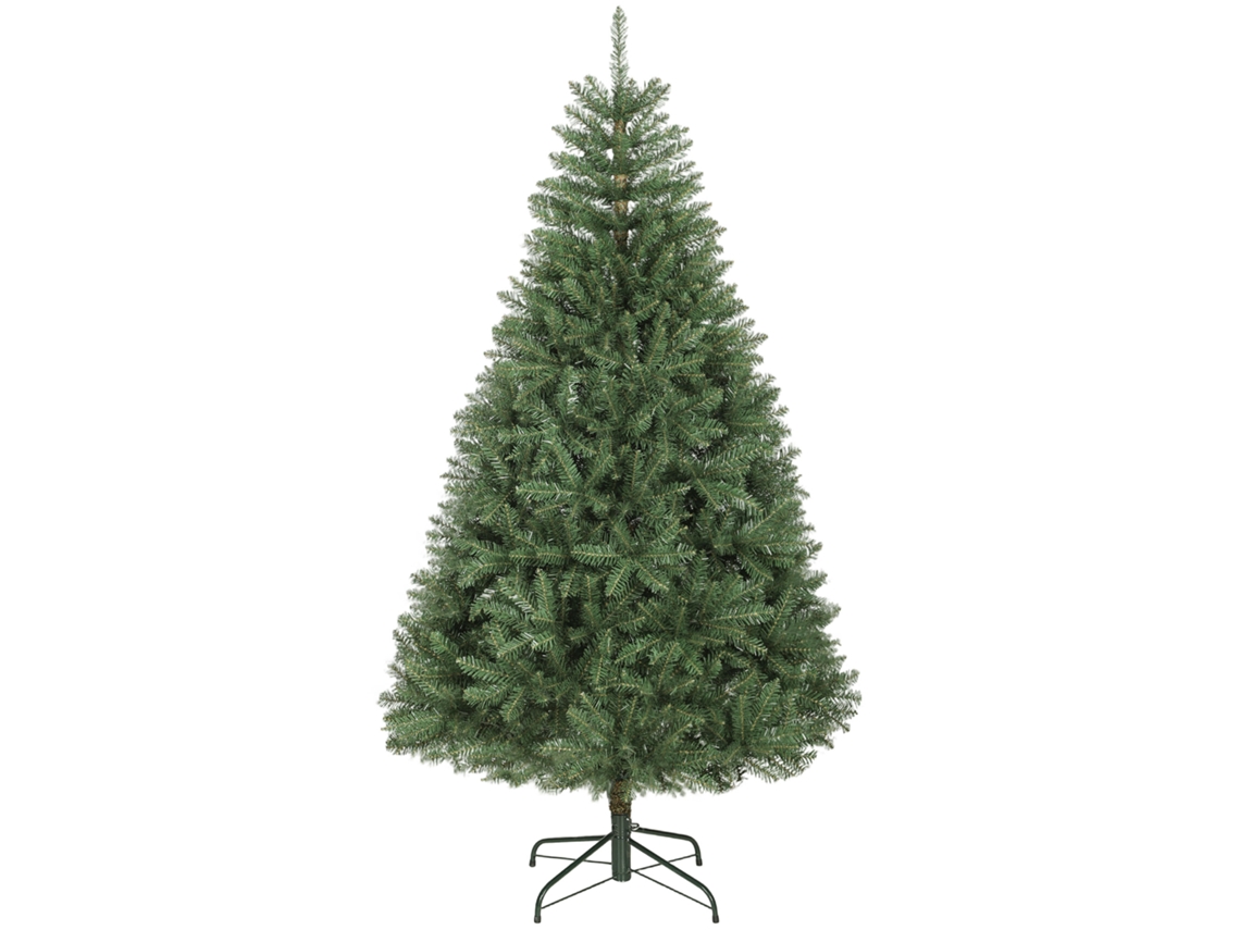 Árvore De Natal Artificial De 180 Cm Com Galhos Articulados E Base Metálica Dobrável, Verde.