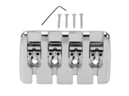Ponte Metálica para Guitarra de 4 Cordas, Ponte para Baixo Elétrico, Peça de Reposição, Acessórios para Instrumentos de Corda AQUAFORGE