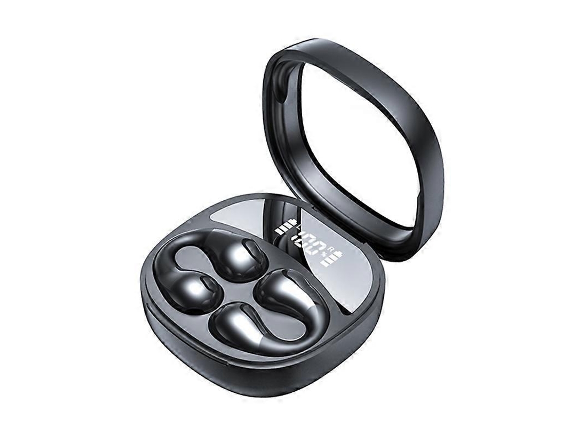 Fone de ouvido Bluetooth Hengrongshen Jr01 com cápsula transparente, gancho de orelha e visor digital inteligente