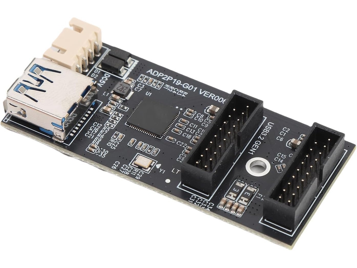 Adaptador Divisor de Placa de Expansão Dupla Usb 3.2 Gen1 de 19 Pinos SFUSHOS