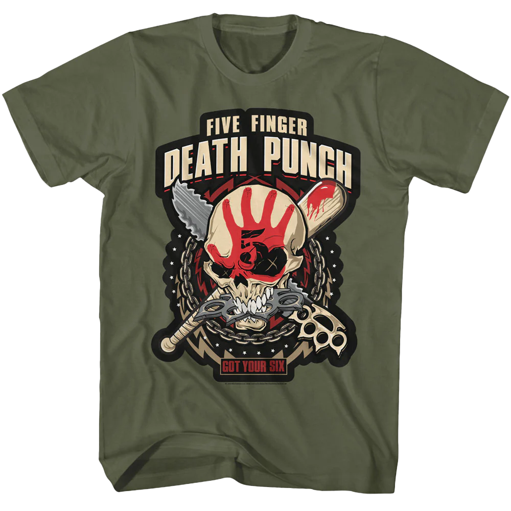 Five Finger Death Punch Got Your Six T-shirt Unisex Rockinstone Size:l
