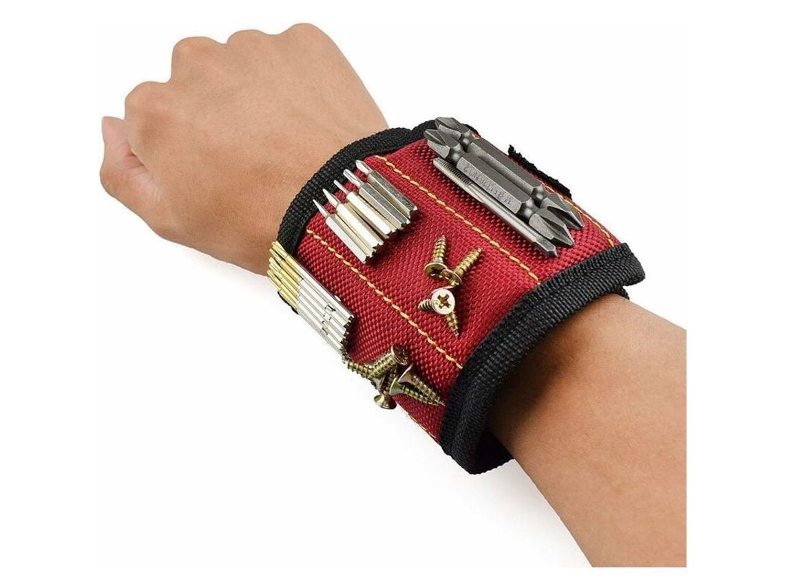 Pulseira Magnética Com 10 Ímãs Potentes Para Segurar Parafusos, Pregos, Brocas, Fixadores, Arruelas E Porcas