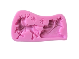 Molde de silicone para bolo de rena de Papai Noel, ferramenta de decoração para pudim de biscoito de chocolate e Natal