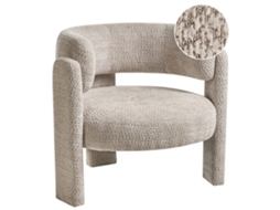 Poltrona Beliani Burea De Chenille Creme Claro 80x70x75