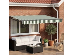 Vidaxl Toldo Retrátil Elétrico Verde, Branco, Antracite 3,5 X 2,5 M