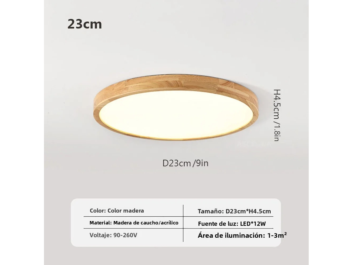 Luminária de Teto Led Simples , Iluminação Moderna para Interiores, com Função de Controle de Brilho. MDUG (branco Quente, 23 Cm)