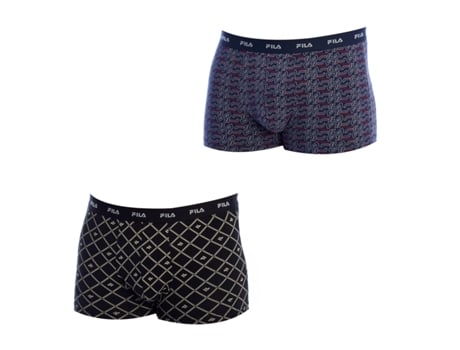 Pacote Com 2 Boxers De Algodão Estampadodos Fu5289 Para Homens Fila Underwear