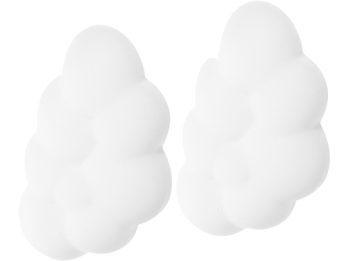 Apoio De Pulso Ergonômico Para Mouse Cloud, 2 Peças, Branco, Espuma Viscoelástica.