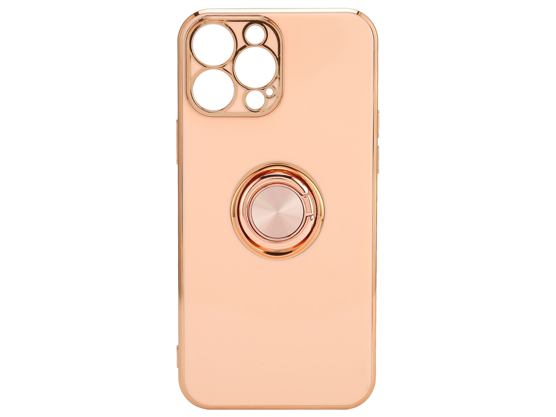 Capa LAXISCREED Iphone 13 Pro Anel Dourado Rosa