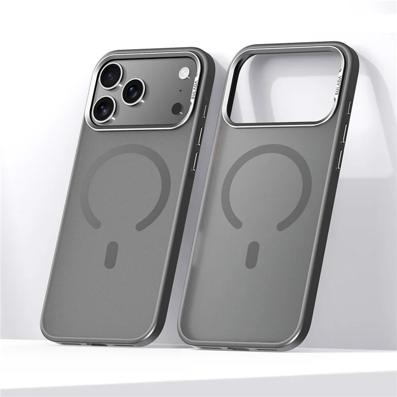 Capa Protetora (cinza, Iphone 17 Pro), Estrutura De Liga Metálica Fosca De Luxo, Capa Rígida Magnética Semitransparente À Prova Dágua.