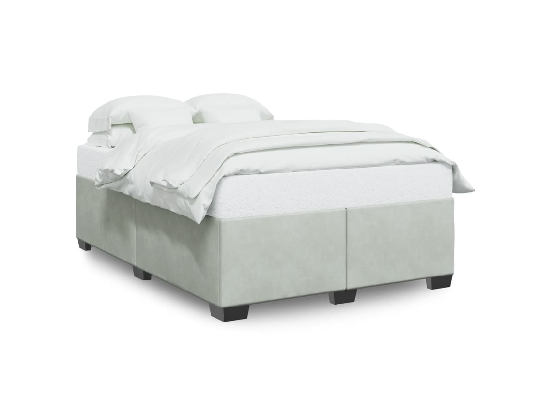 Estrutura de Cama Sem Colchão 160x200 Cm Veludo Cinzento claro MAISON EXCLUSIVE