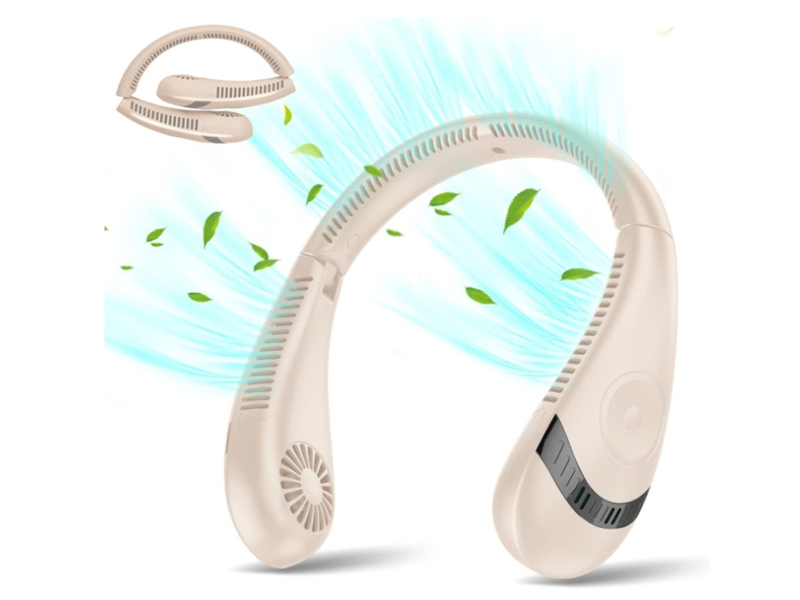 Ventilador De Pescoço, Ventilador Dobrável Sem Lâminas De 5000mah 360° De Resfriamento Ventilador Pessoal Portátil, Rosa Yizhood