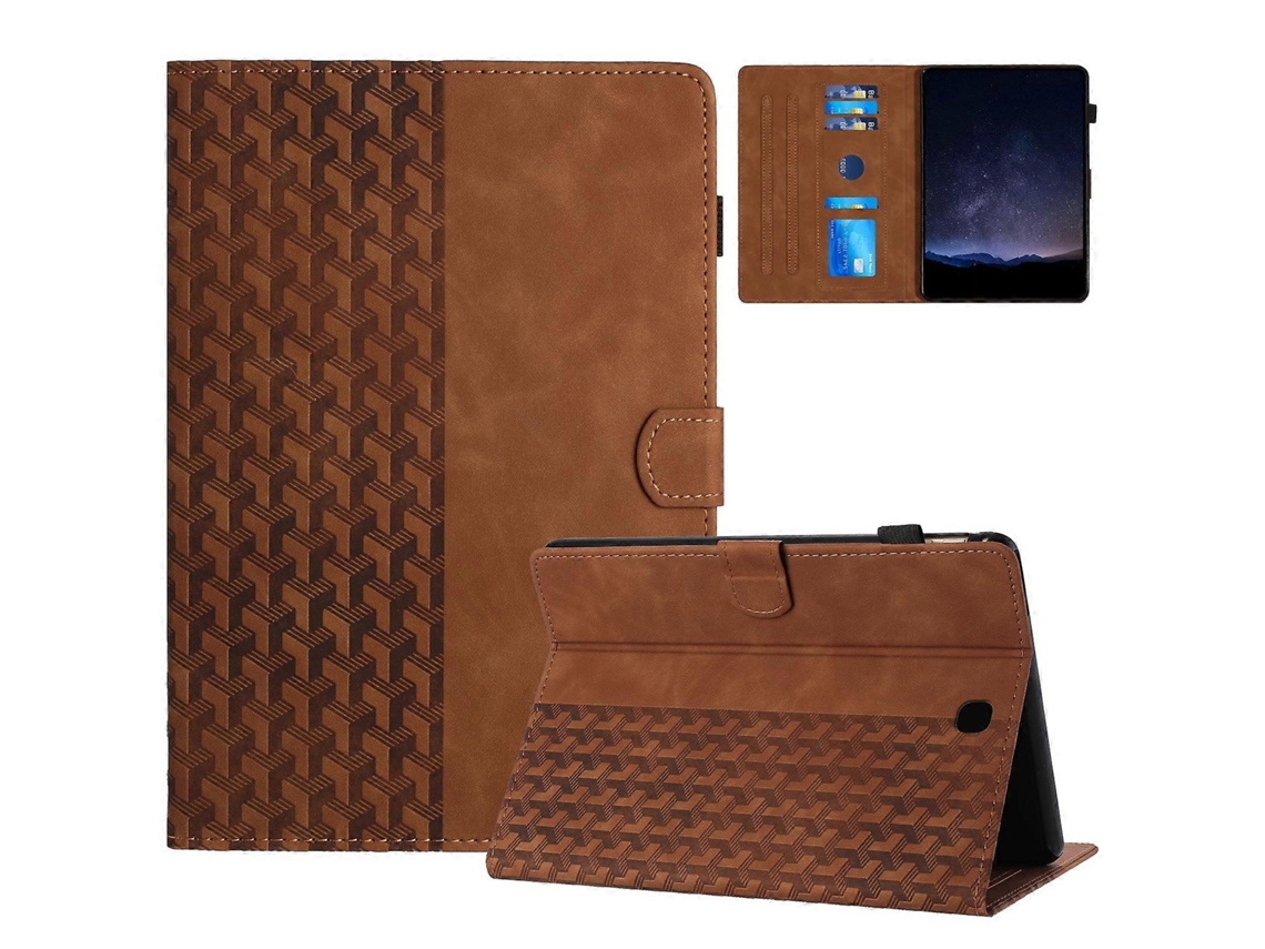 Capa para tablet inteligente em couro com relevo Webake e blocos de montar