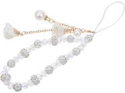 Pulseira Para Celular - Pulseira Para Celular Com Contas De Cristal E Detalhes Brilhantes
