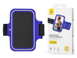 Bolsa para o Braço Desportiva para Apple iPhone 14 Pro Impermeável One Plus J0507 Azul