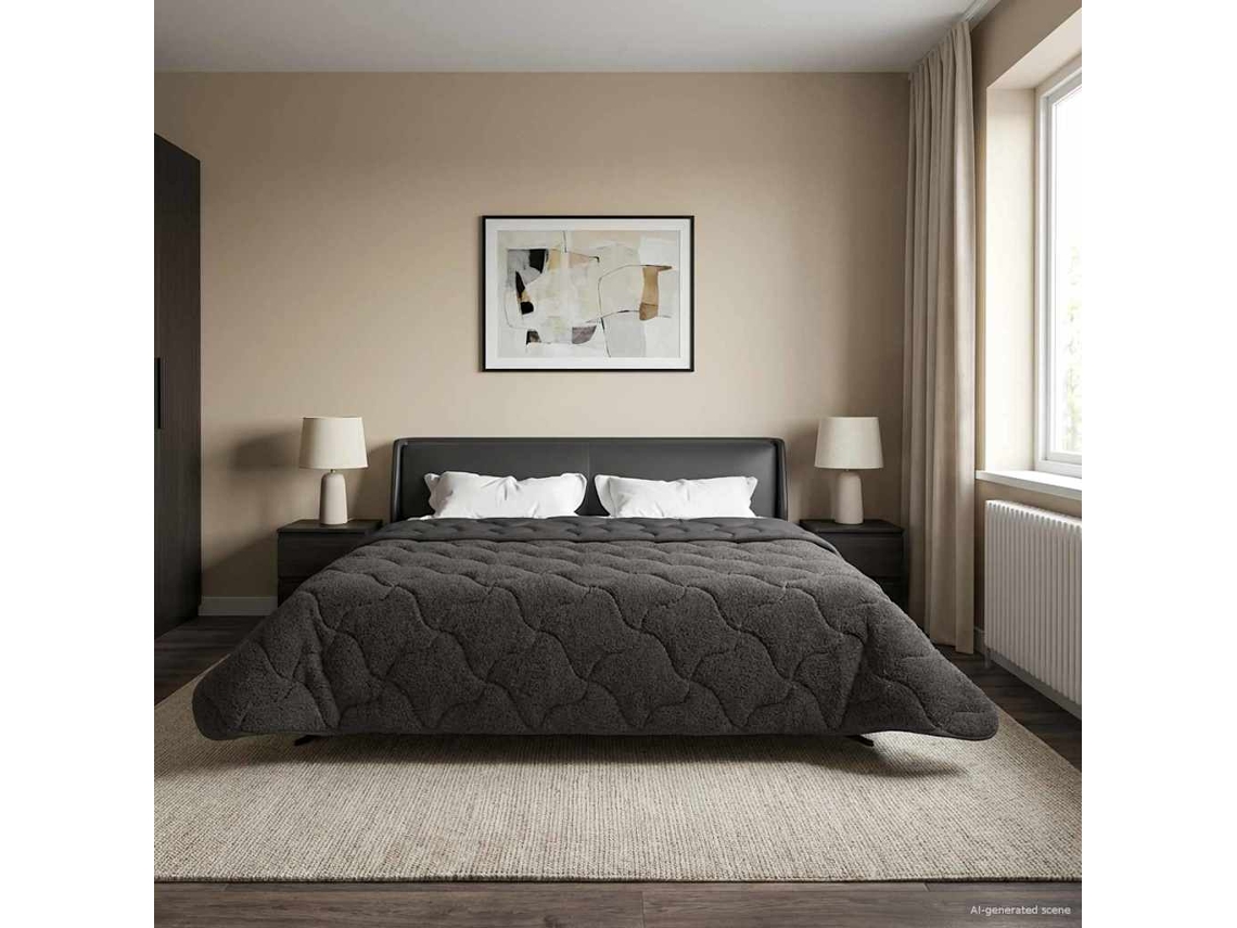 Vidaxl Edredom De Inverno 240 X 260 Cm Inverno Antracite Respirável