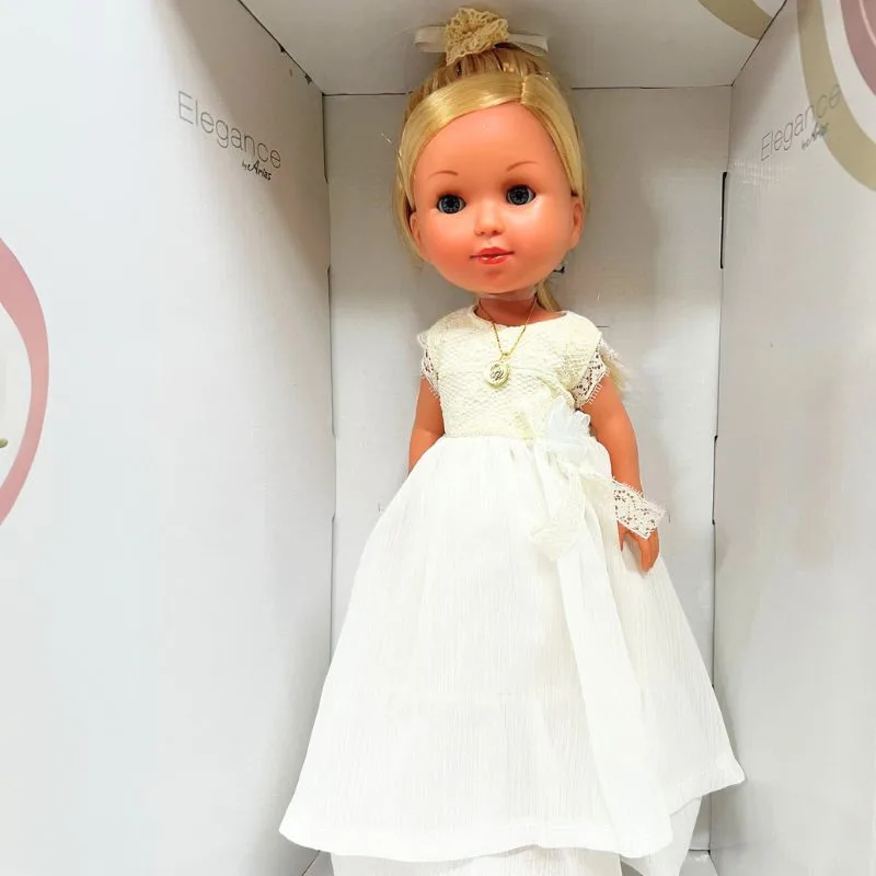 Boneca de comunhão loira com laço branco 60294 ARIAS