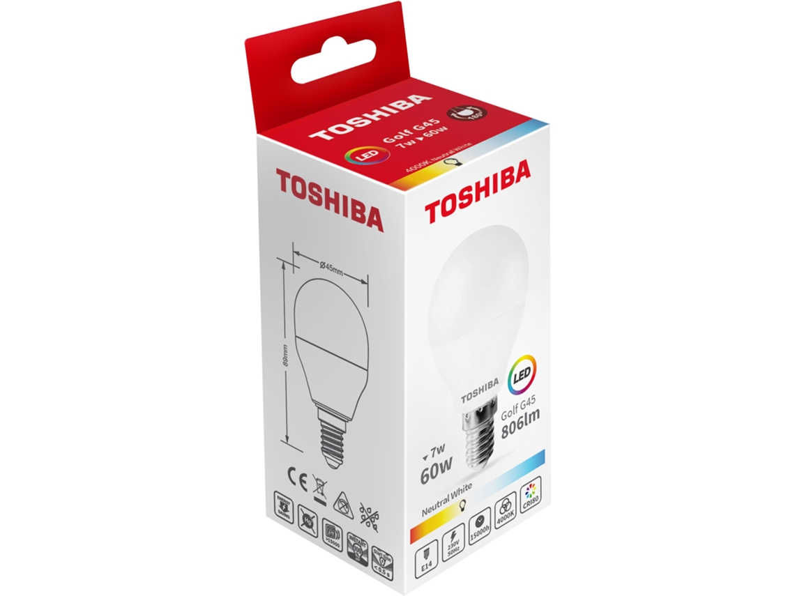 Lâmpada Led Toshiba G45 E14 7w 4000k