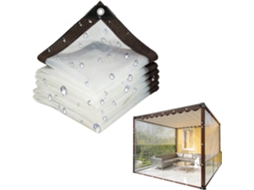 Outdoor Transparent Tarps, Clear Vinyl Tarp, With Metal Grommets, Rope, Heavy Duty Waterproof Plastic Pe Tarpaulin For
