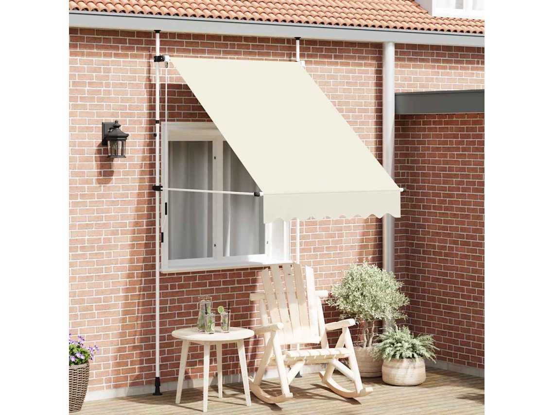 Vidaxl Toldo Retrátil Manual 150 Cm Creme