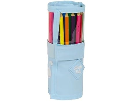 Estojo Enrolável Prático E Versátil Glowlab Cisnes Qualidade E Resistência 7 X 20 Cm Azul Claro