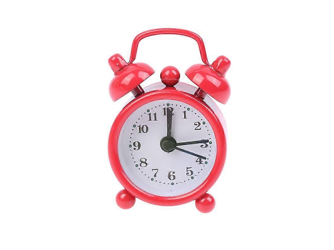 Classic Bell Mini Alarm Clock Quartz Movement Bedside Night Analog Clock Newred1 Pcs