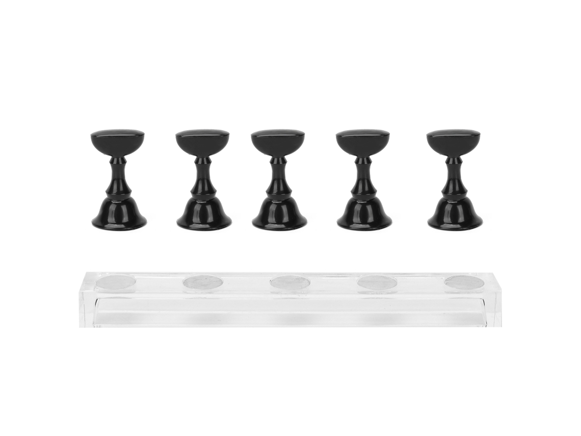 Suporte Magnético Para Prática E Exibição De Arte De Unhas Com Base Acrílica Ferramenta Manicure Preto
