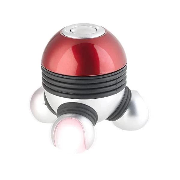 Massageador Vibratório De 3 Cabeças Com Luz Led, Vermelho