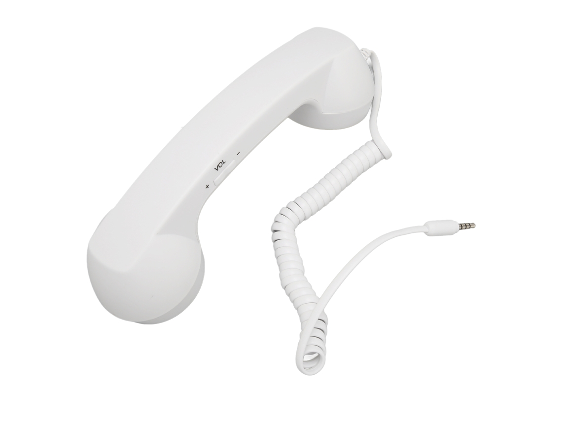 Aparelho de telefone celular fio retrô, antirradiacional, com plug 3.5mm, para smartphone e computador, branco com Marca