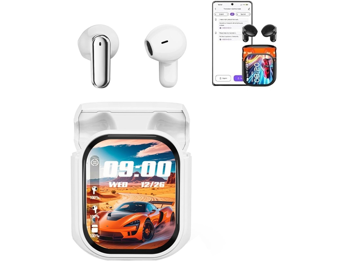 Fones De Ouvido Com Cancelamento Ruído E Tela Colorida Para Tradução, Fones De Ouvido Intra Auriculares Para Tradução A