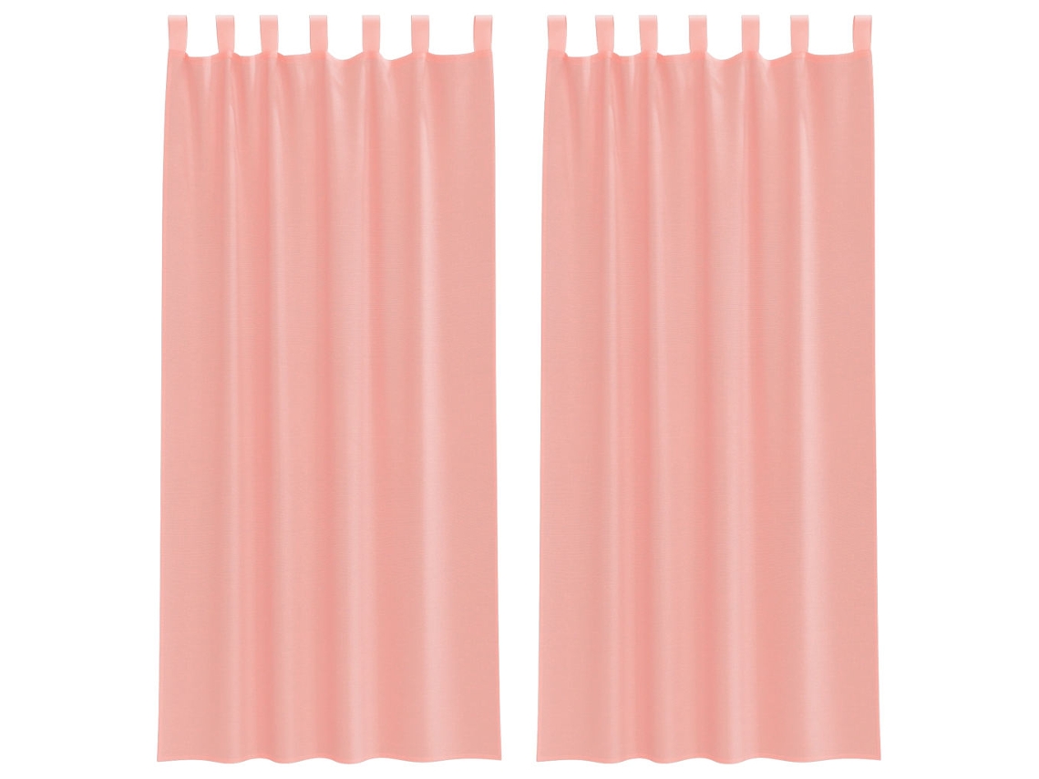 Maison Exclusive - Cortinas De Voile Com Laços 2 Pcs Rosa 140x245 Cm