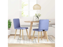 2 Pcs Cadeiras De Jantar | Cadeira De Refeição | Cadeira De Cozinha Jeans Tecido Azul