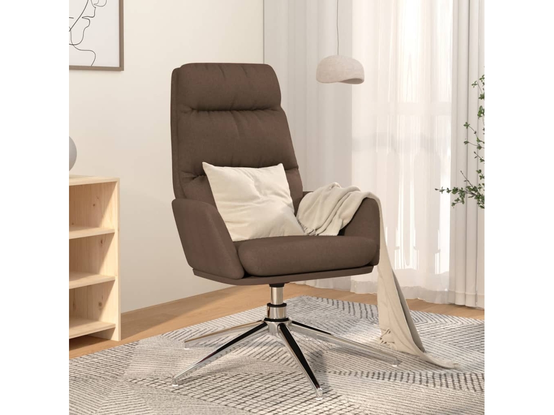 Vidaxl Cadeira De Descanso Tecido Cinzento-acastanhado