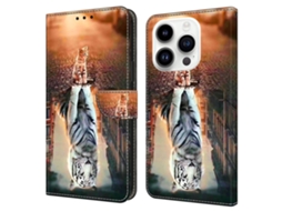 Capa Para Iphone 15 Pro Pele Sintética Multicor