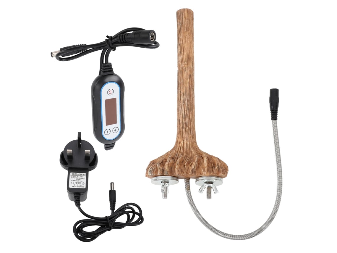 Poleiro Aquecedor para Papagaio com Controle de Temperatura Resina, Inverno 100‑240V UK