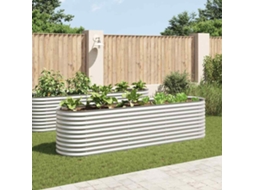 Vidaxl Canteiro Elevado De Jardim Aço Galvanizado 320x80x81cm Prateado