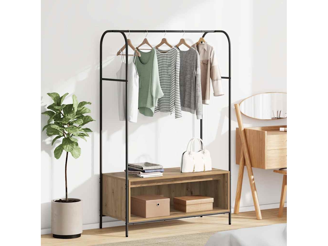Vidaxl Suporte Para Roupas Carvalho Marrom 100 X 44 X 160 Cm