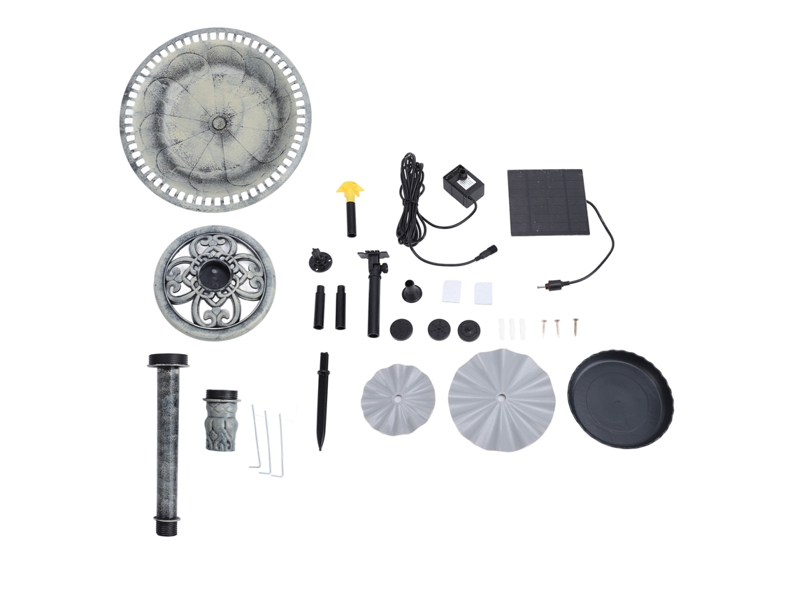 Bacia para Pássaros Solar LAXISCREED 32.1 Polegadas Jardim