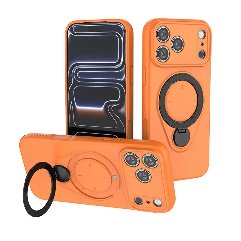 (laranja, Iphone Air) Capa Magnética De Tpu Para Celular Com Suporte Giratório De 360°, Capa Protetora À Prova De Quedas.