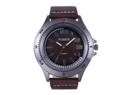 Relógio Zhoulianfa P13 Cinza, Estilo Casual, Analógico, Quartzo, com Pulseira de Couro PU para Homens