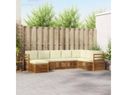 Vidaxl Conjunto De Sofás Para Exterior 8 Pcs Natural E Creme