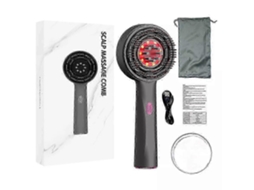 Massajador de Couro Cabeludo com Terapia Luz Vermelha Aplicador Óleo Crescimento Capilar Escova Massag em para Cabelo Cuidado GOKOCO