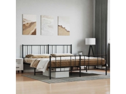 Vidaxl Estrutura de Cama com Cabeceira e Pés 193x203 Cm Metal Preto