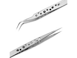 Pinzas de Precisión Antiestáticas Sanhooii 4 Piezas de Acero Inoxidable Rectas y Curvas para Electrónica y Joyería